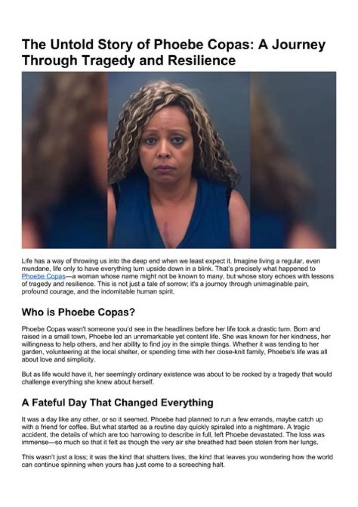 The Trial Of Phoebe Copas: A Tragedy Unfolds