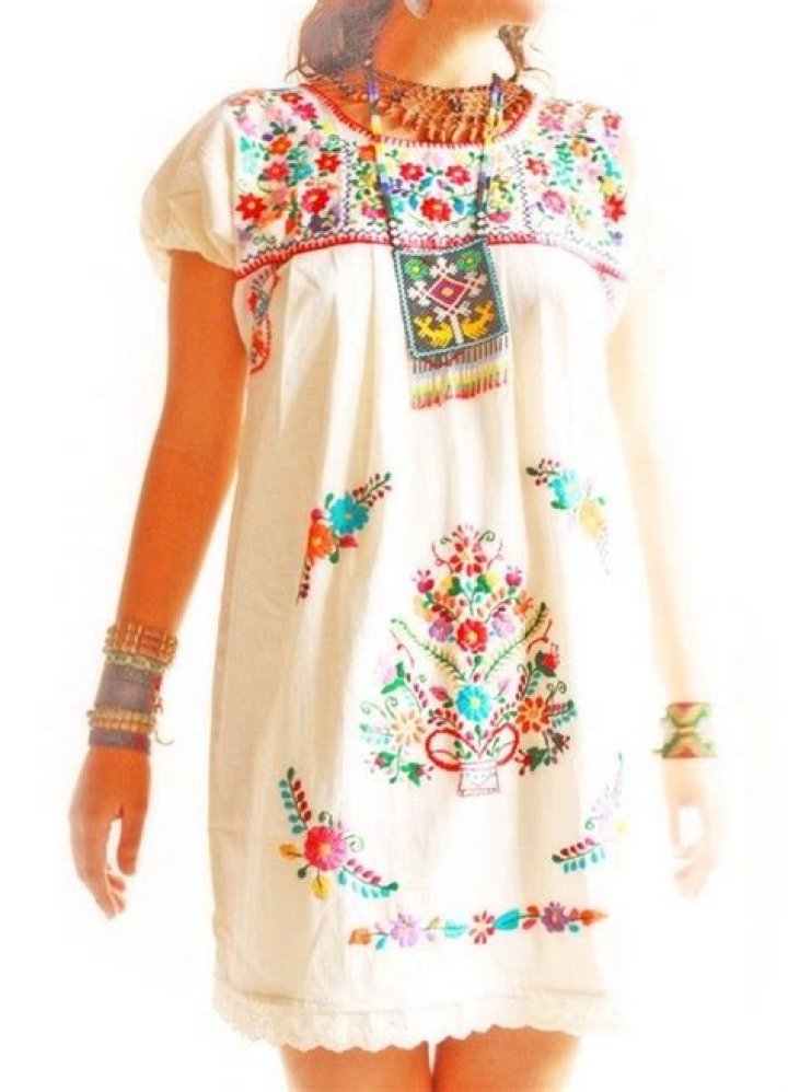 Timeless Style: Embroidered Dresses Adorned With Tropical Palm Leaves